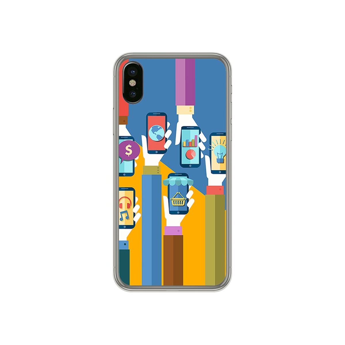 Funda Gel Tpu para Iphone X / XS Diseño Apps Dibujos