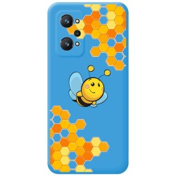 Funda Silicona Líquida Azul para Realme GT NEO 2 5G diseño Abeja Dibujos