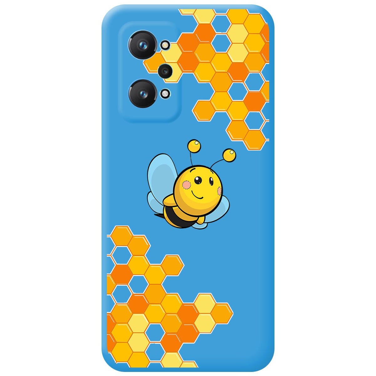 Funda Silicona Líquida Azul para Realme GT NEO 2 5G diseño Abeja Dibujos