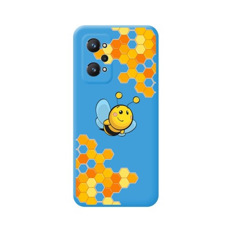 Funda Silicona Líquida Azul para Realme GT NEO 2 5G diseño Abeja Dibujos