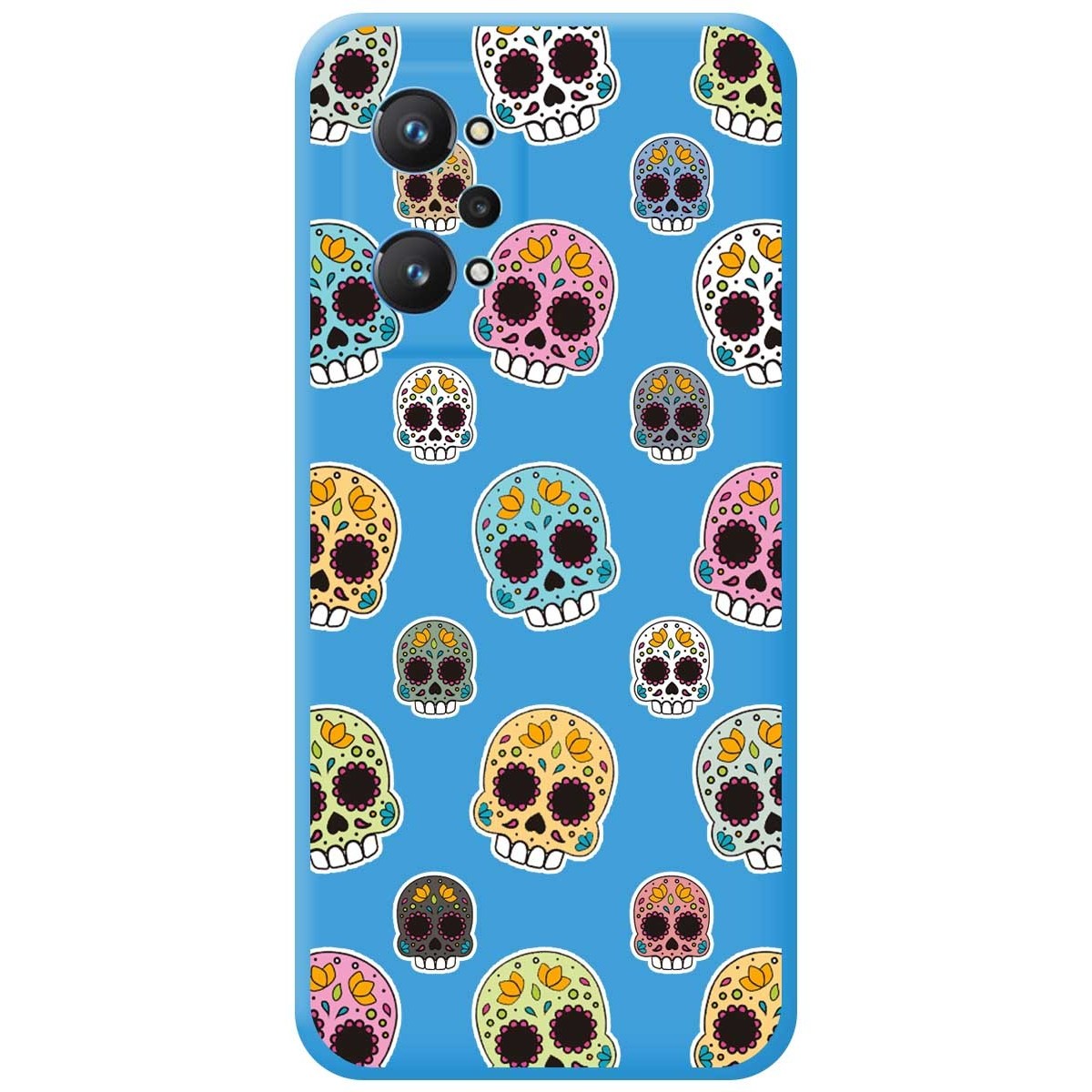 Funda Silicona Líquida Azul para Realme GT NEO 2 5G diseño Catrina Dibujos