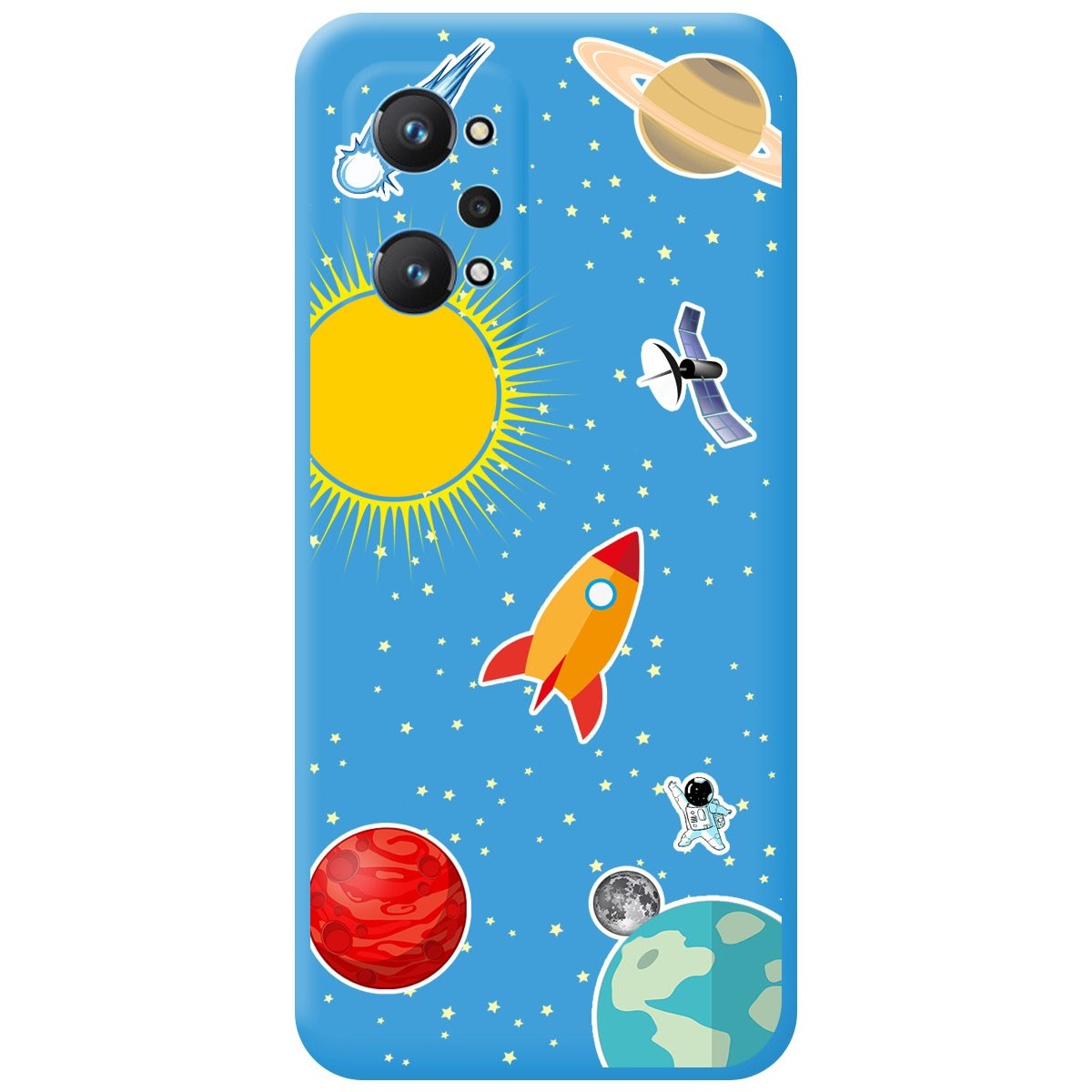 Funda Silicona Líquida Azul para Realme GT NEO 2 5G diseño Espacio Dibujos