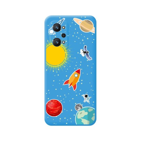 Funda Silicona Líquida Azul para Realme GT NEO 2 5G diseño Espacio Dibujos