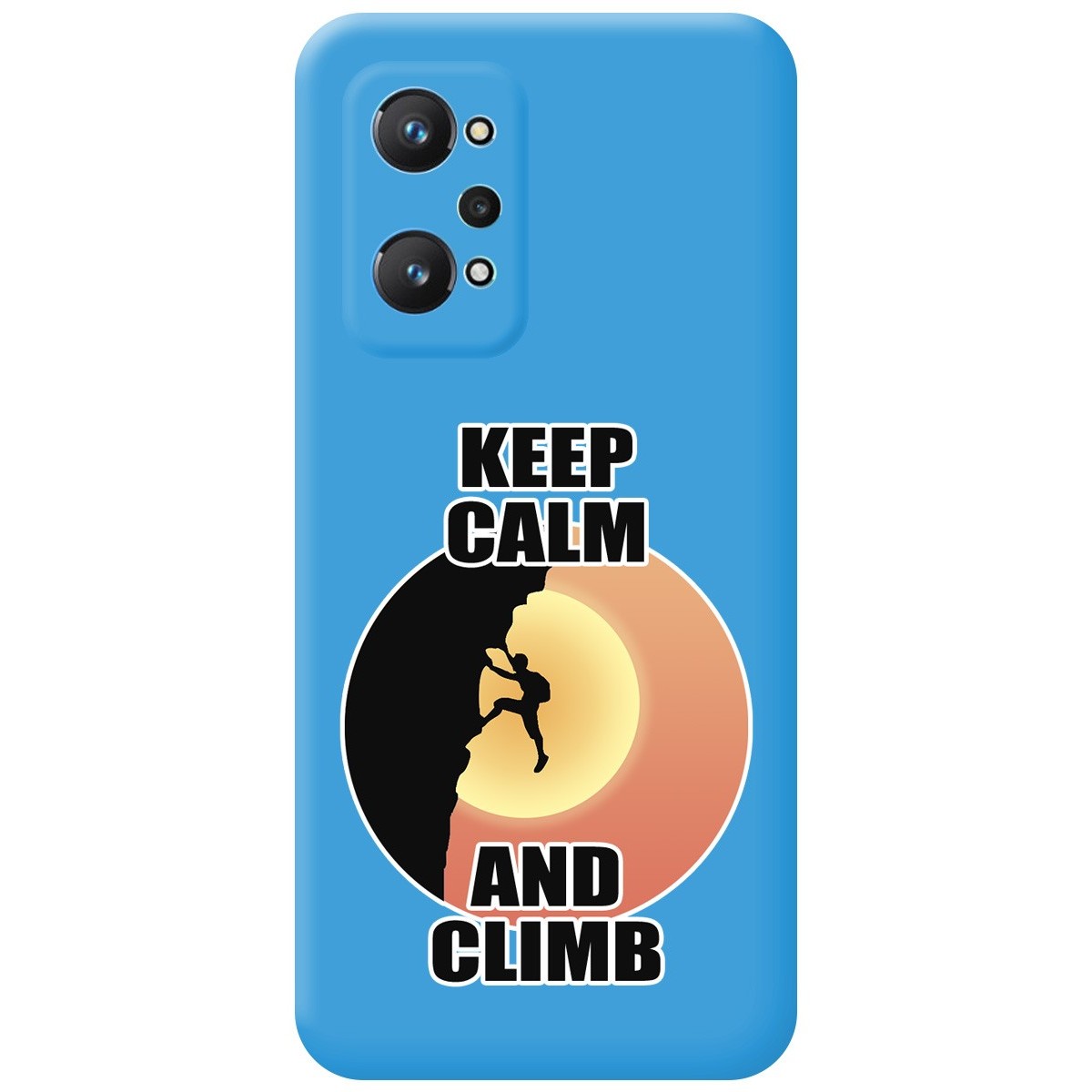 Funda Silicona Líquida Azul para Realme GT NEO 2 5G diseño Hombre Escalada Dibujos