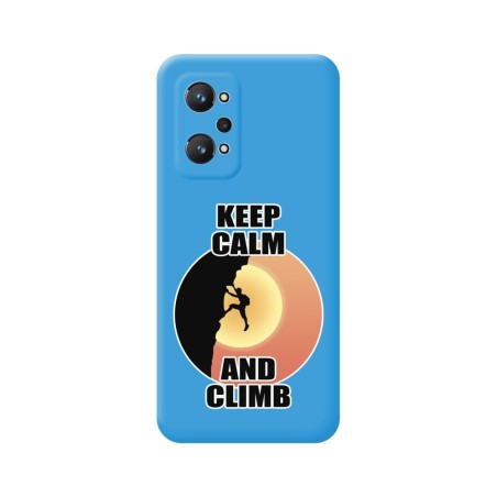 Funda Silicona Líquida Azul para Realme GT NEO 2 5G diseño Hombre Escalada Dibujos
