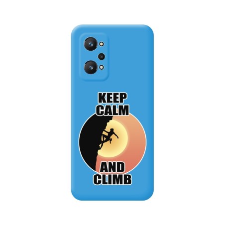 Funda Silicona Líquida Azul para Realme GT NEO 2 5G diseño Mujer Escalada Dibujos