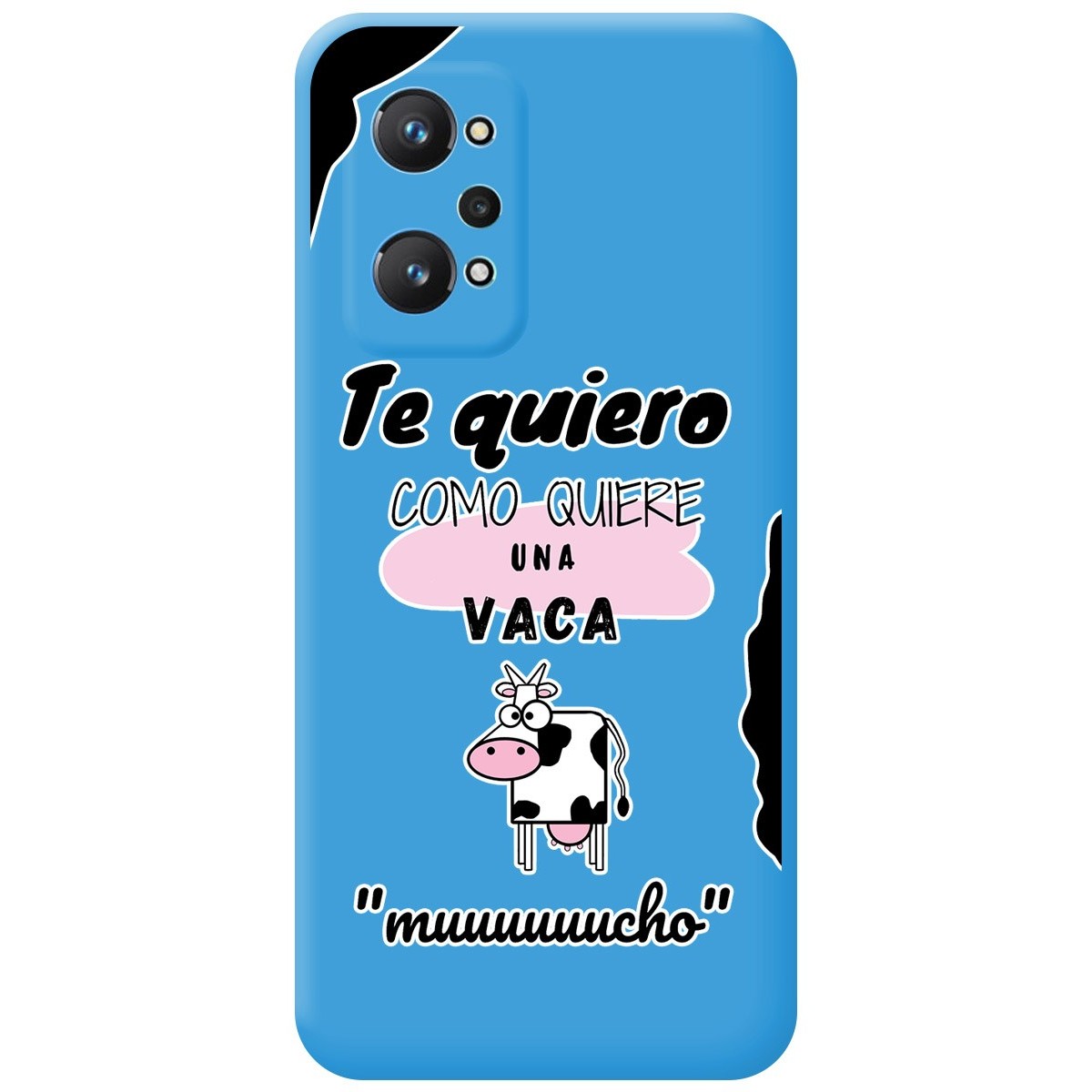 Funda Silicona Líquida Azul para Realme GT NEO 2 5G diseño Vaca Dibujos