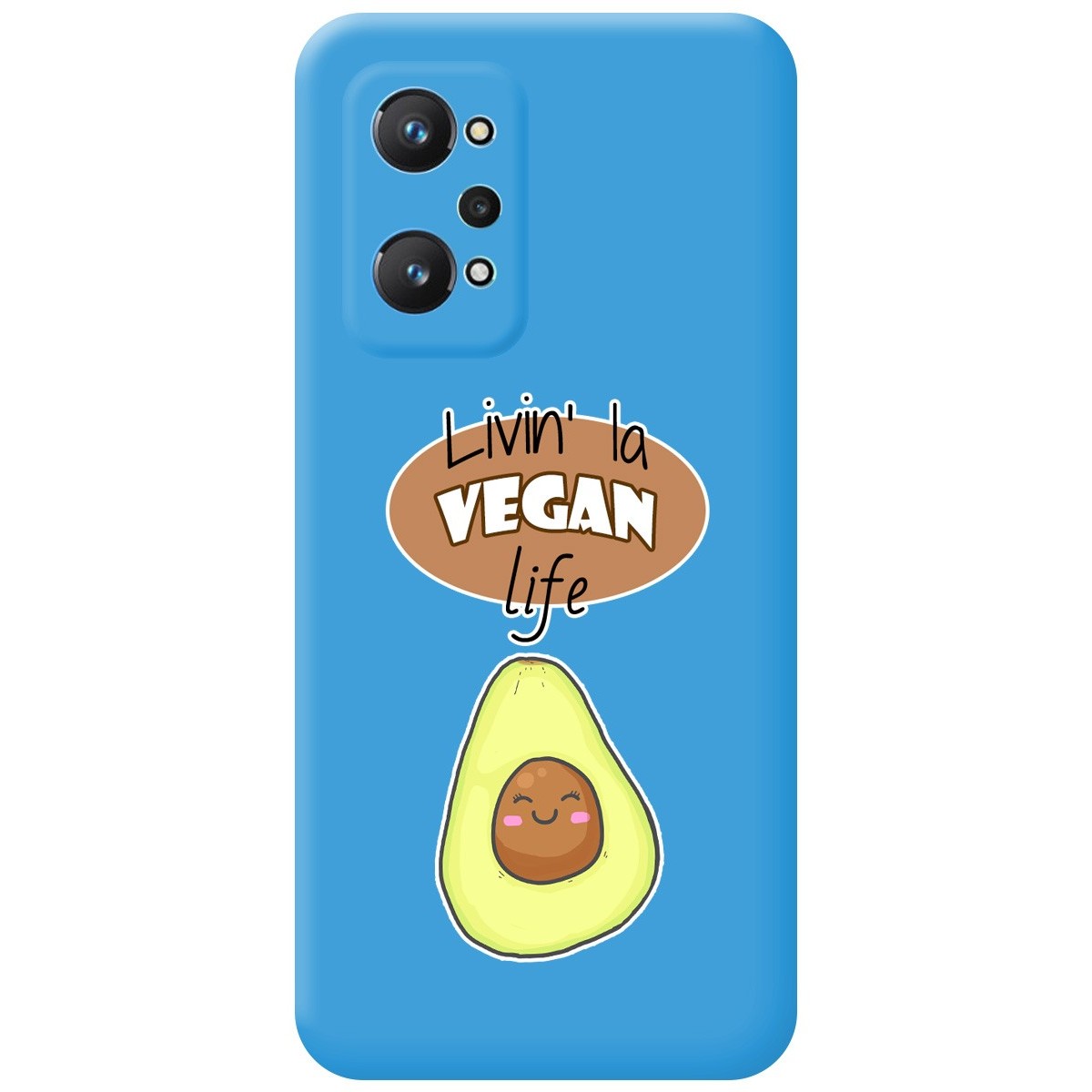 Funda Silicona Líquida Azul para Realme GT NEO 2 5G diseño Vegan Life Dibujos