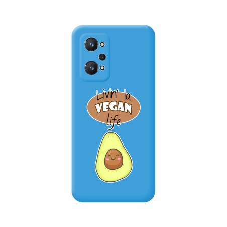 Funda Silicona Líquida Azul para Realme GT NEO 2 5G diseño Vegan Life Dibujos