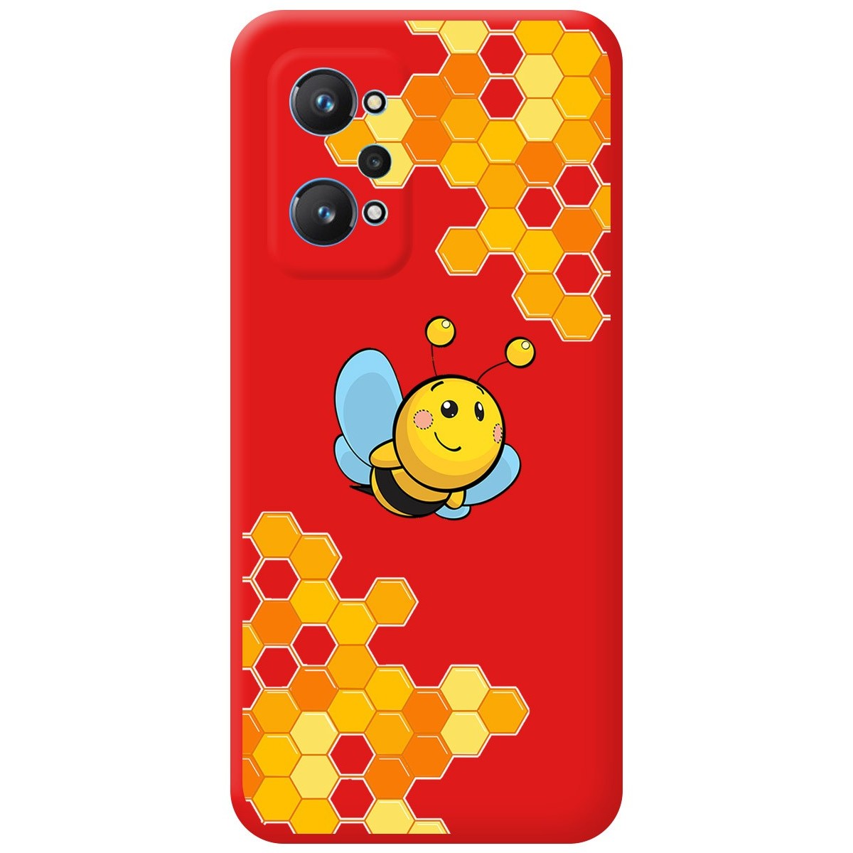 Funda Silicona Líquida Roja para Realme GT NEO 2 5G diseño Abeja Dibujos