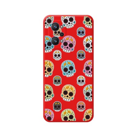 Funda Silicona Líquida Roja para Realme GT NEO 2 5G diseño Catrina Dibujos