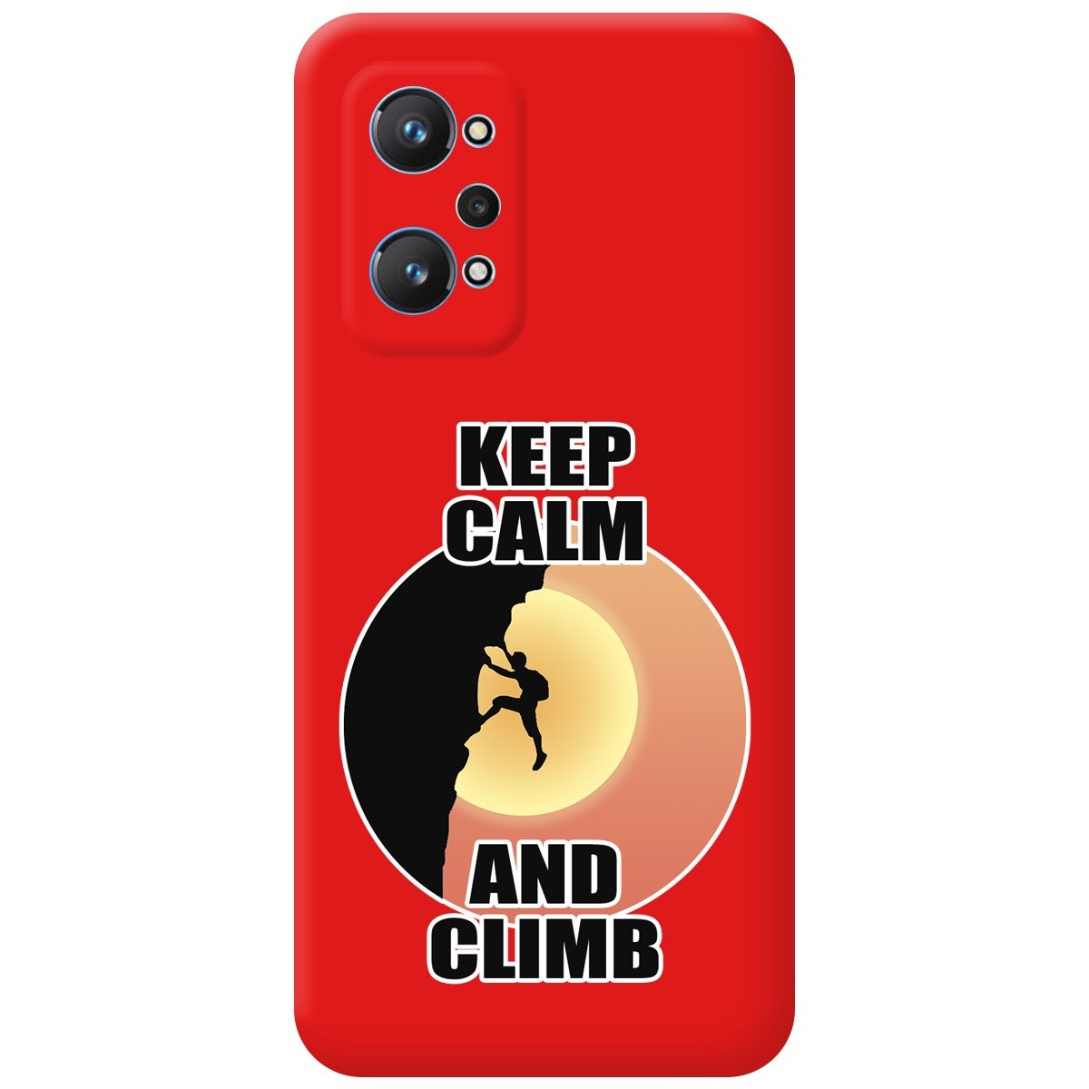 Funda Silicona Líquida Roja para Realme GT NEO 2 5G diseño Hombre Escalada Dibujos