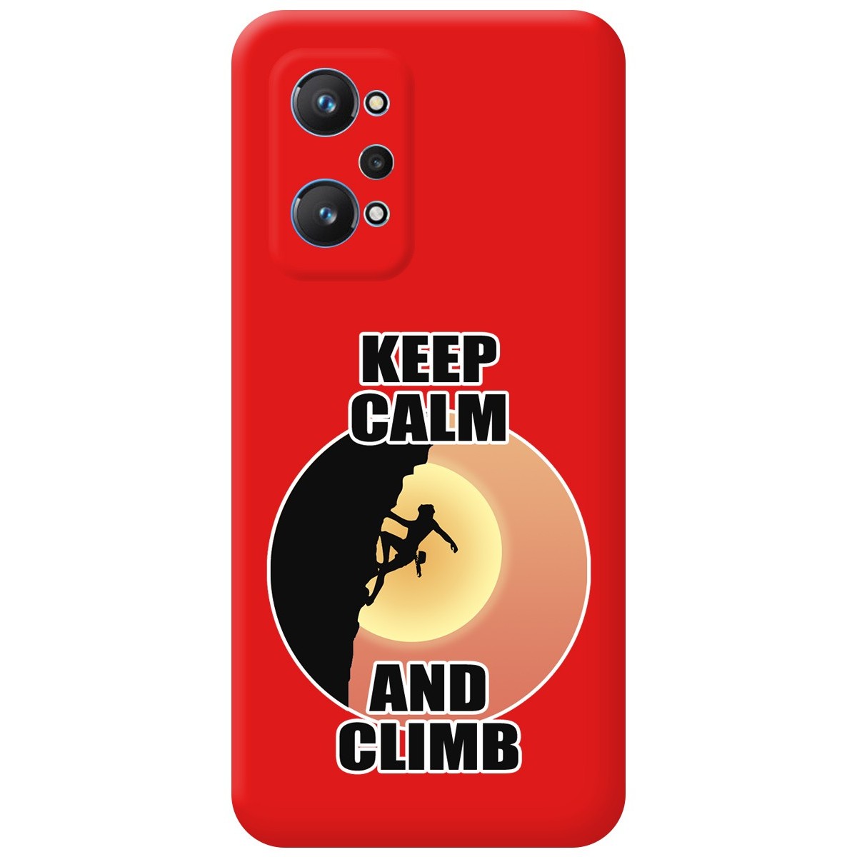 Funda Silicona Líquida Roja para Realme GT NEO 2 5G diseño Mujer Escalada Dibujos