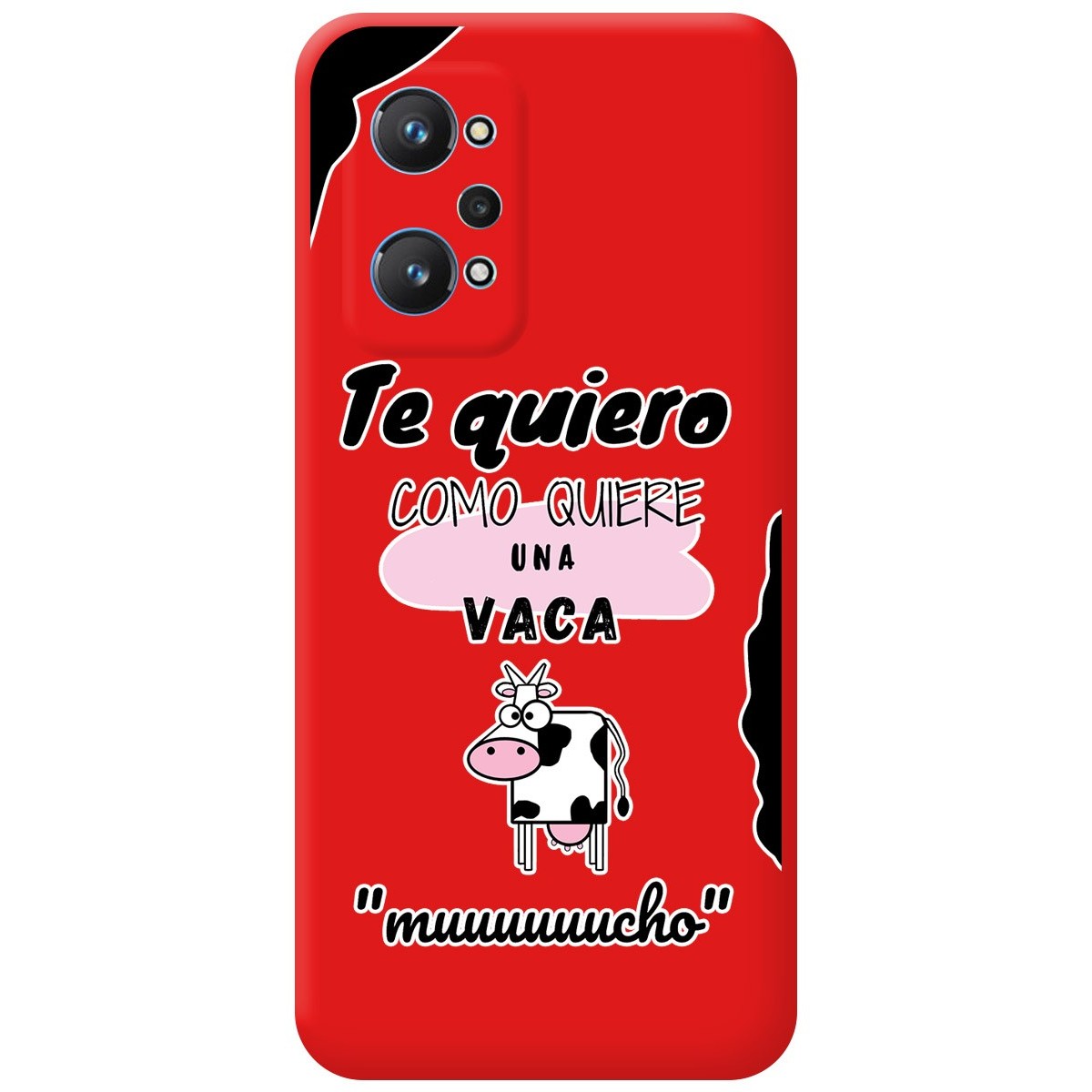 Funda Silicona Líquida Roja para Realme GT NEO 2 5G diseño Vaca Dibujos