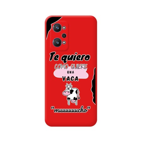 Funda Silicona Líquida Roja para Realme GT NEO 2 5G diseño Vaca Dibujos