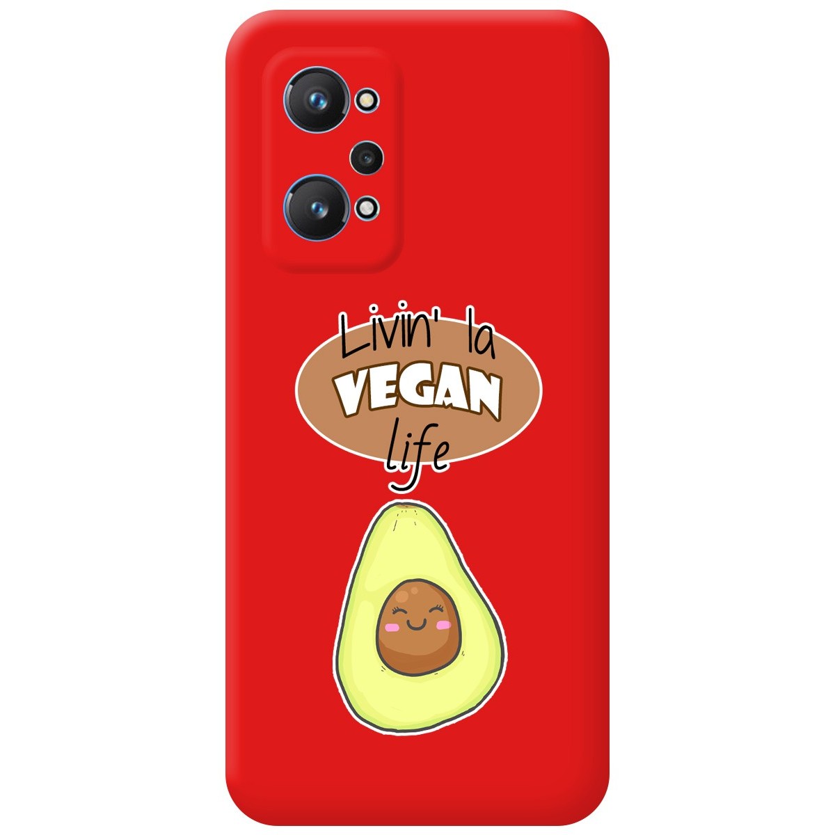 Funda Silicona Líquida Roja para Realme GT NEO 2 5G diseño Vegan Life Dibujos