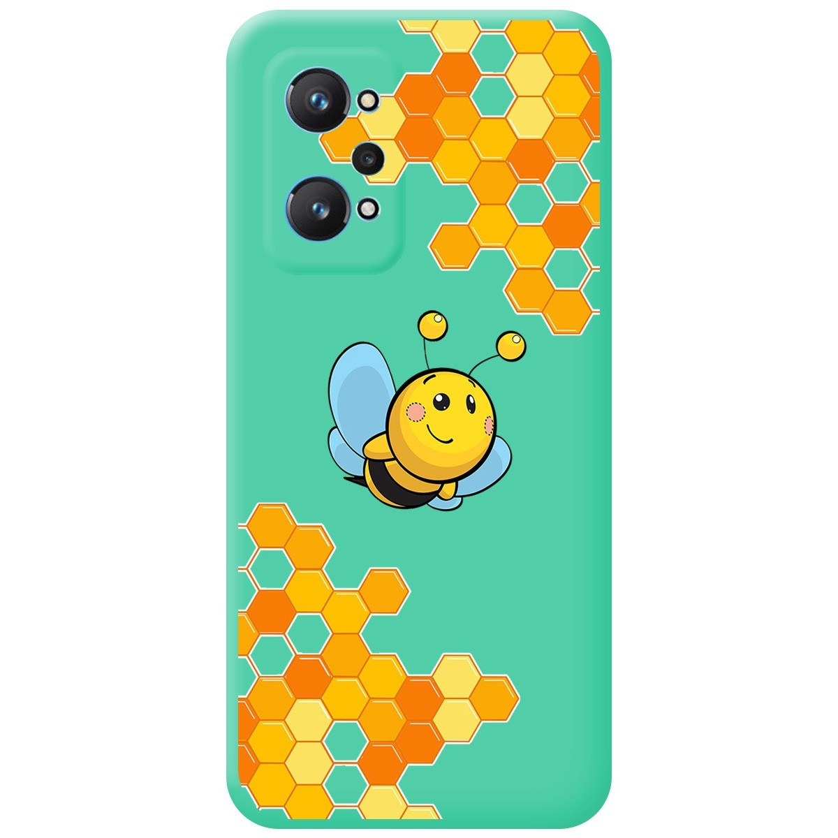 Funda Silicona Líquida Verde para Realme GT NEO 2 5G diseño Abeja Dibujos