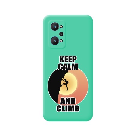 Funda Silicona Líquida Verde para Realme GT NEO 2 5G diseño Hombre Escalada Dibujos