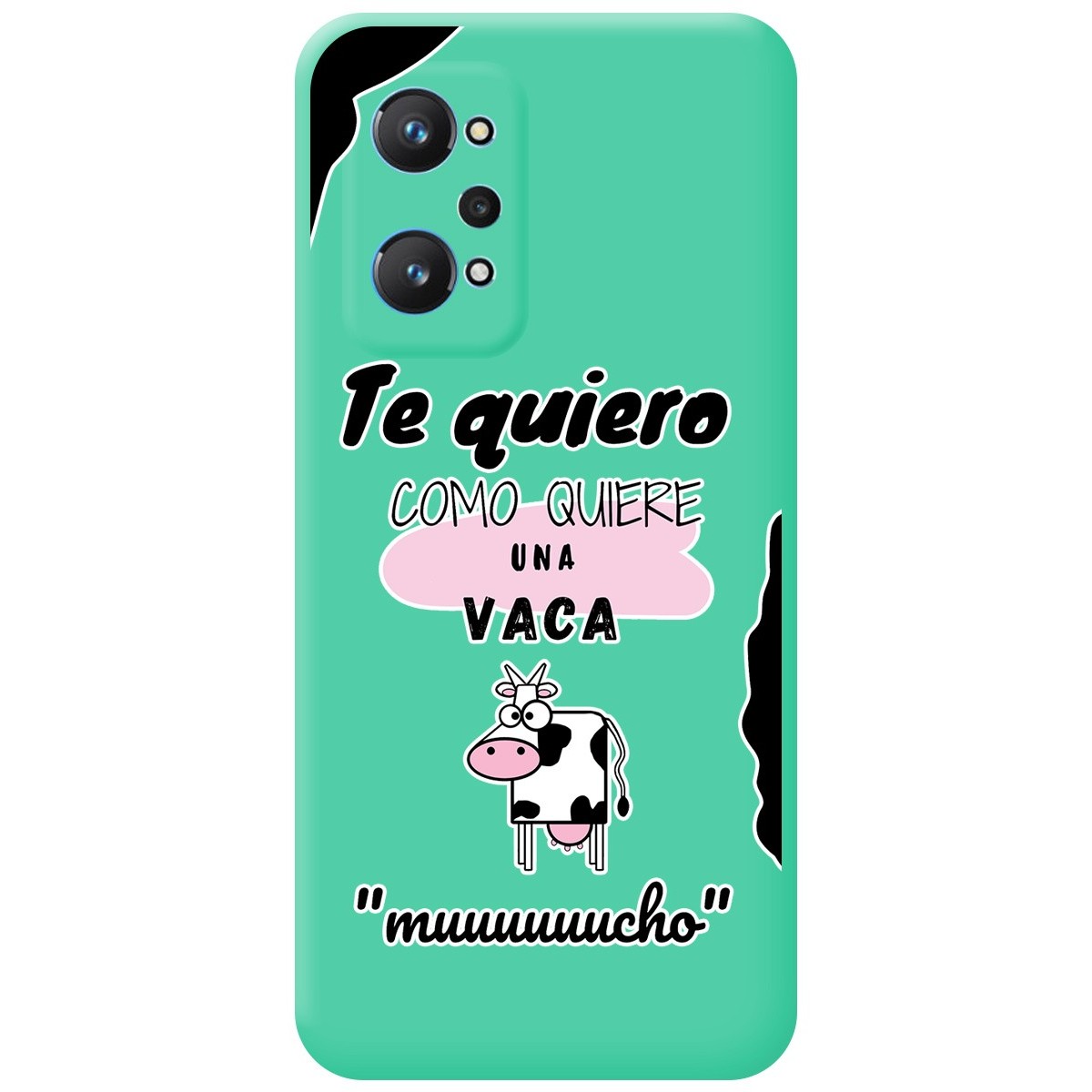 Funda Silicona Líquida Verde para Realme GT NEO 2 5G diseño Vaca Dibujos