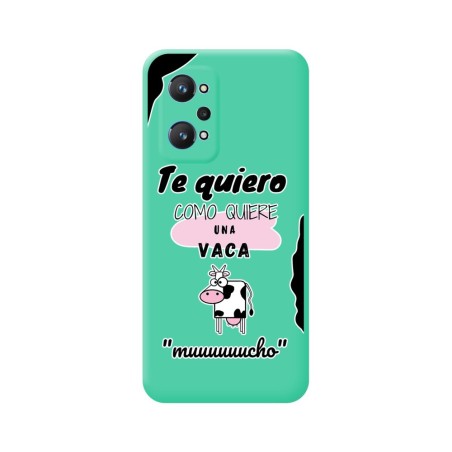 Funda Silicona Líquida Verde para Realme GT NEO 2 5G diseño Vaca Dibujos
