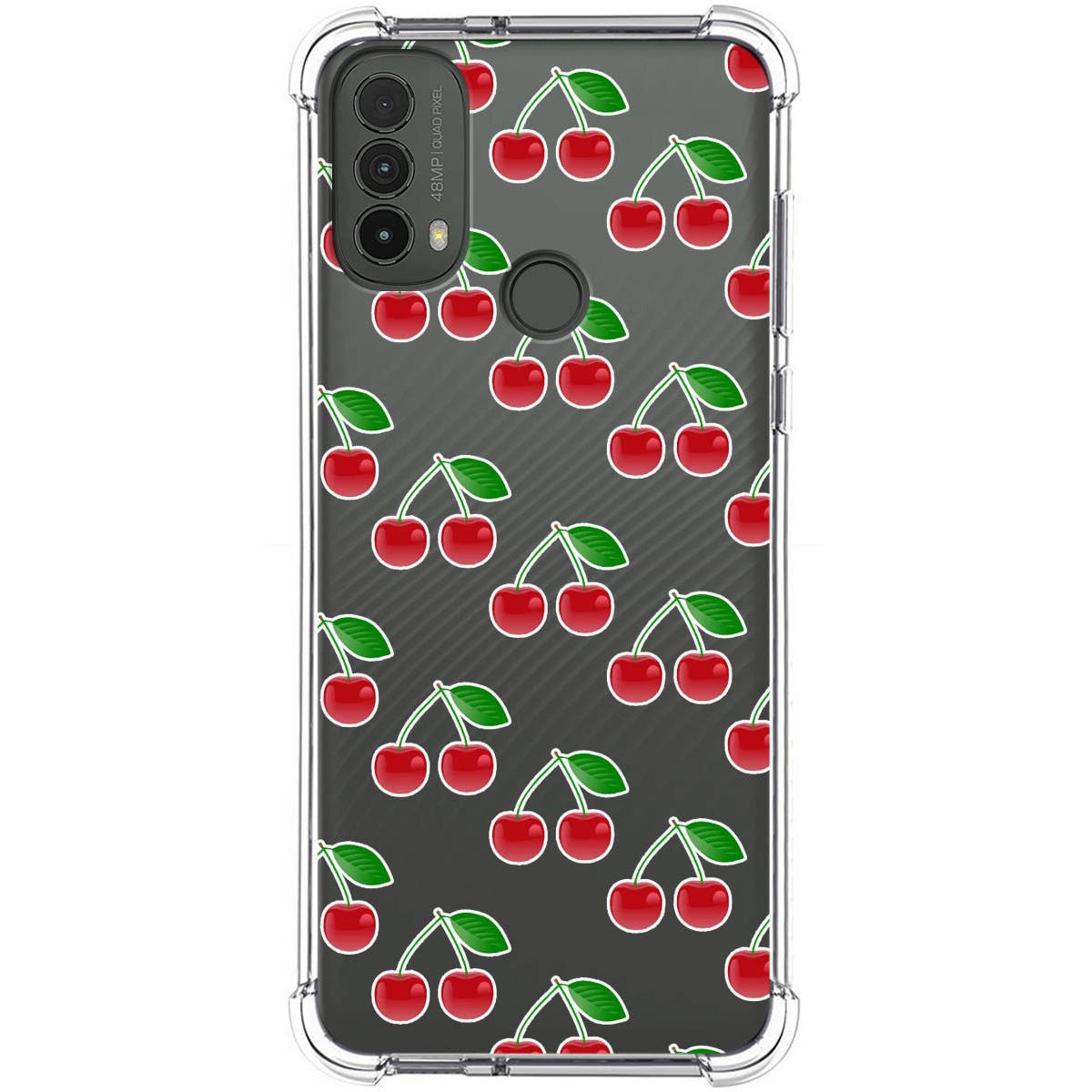 Funda Silicona Antigolpes para Motorola Moto E40 diseño Cerezas Dibujos