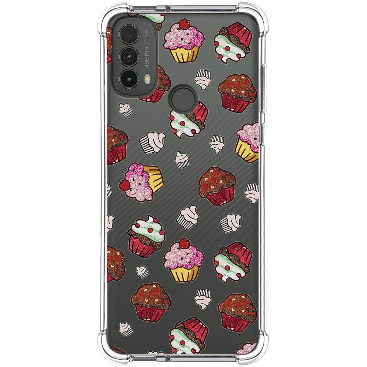 Funda Silicona Antigolpes para Motorola Moto E40 diseño Muffins Dibujos
