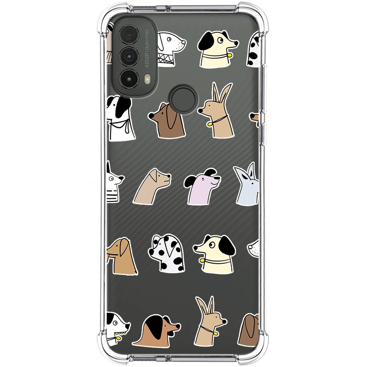 Funda Silicona Antigolpes para Motorola Moto E40 diseño Perros Dibujos