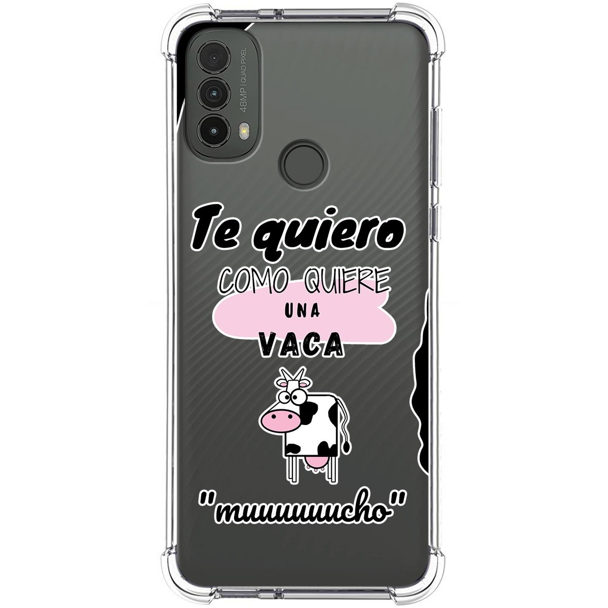 Funda Silicona Antigolpes para Motorola Moto E40 diseño Vaca Dibujos