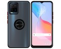 Funda Mate con Borde Negro y Anillo Giratorio 360 para Vivo Y21 / Y21s / Y33s