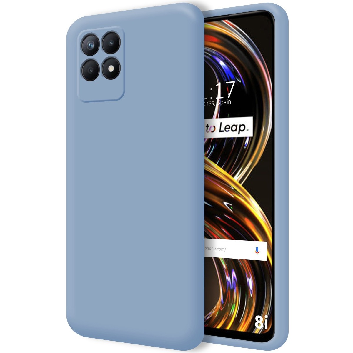 Funda Silicona Líquida Ultra Suave para Realme 8i color Azul