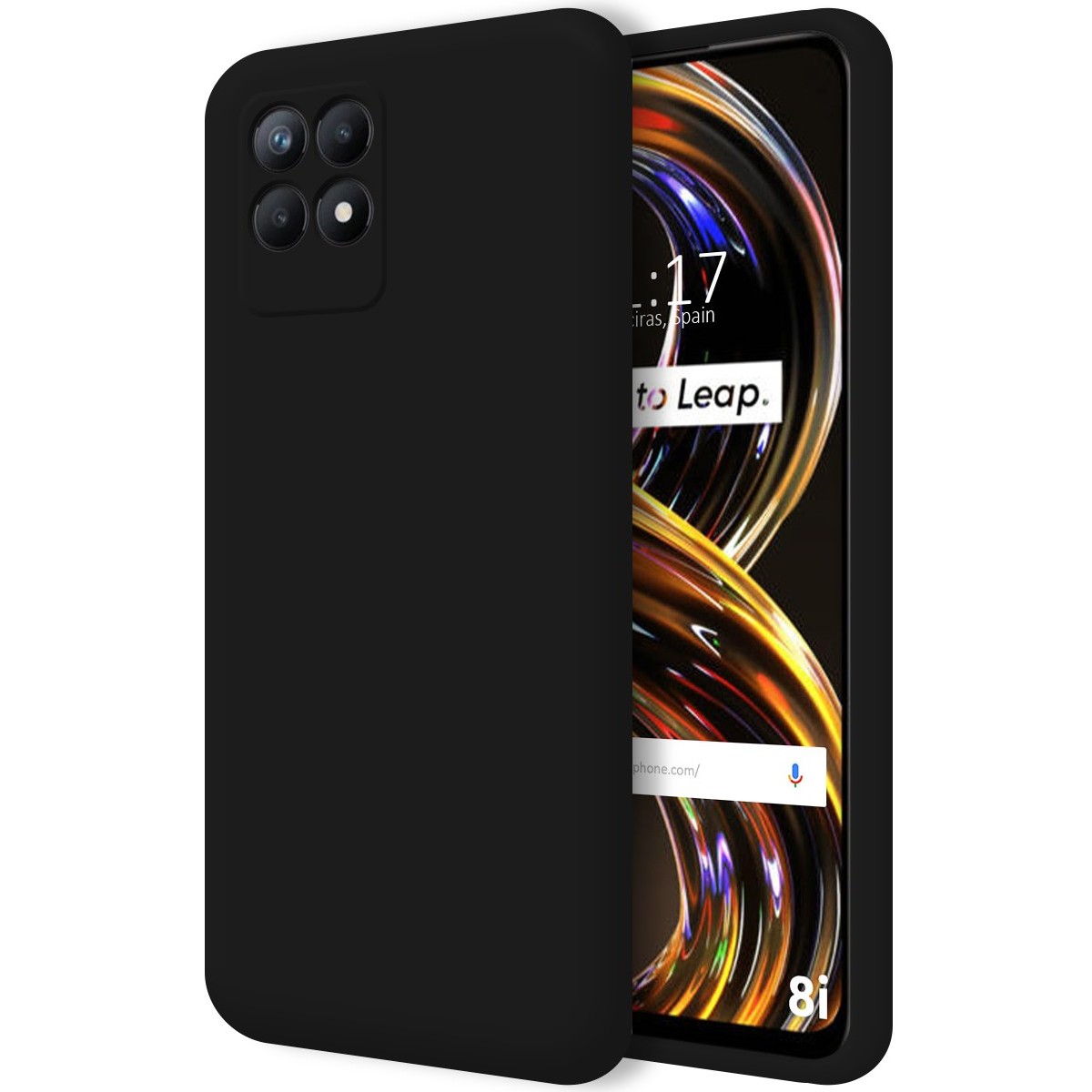 Funda Silicona Líquida Ultra Suave para Realme 8i color Negra