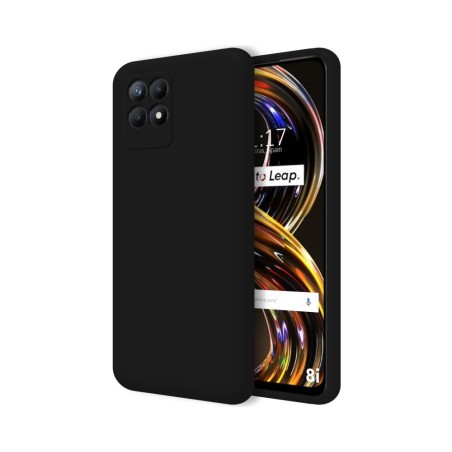 Funda Silicona Líquida Ultra Suave para Realme 8i color Negra