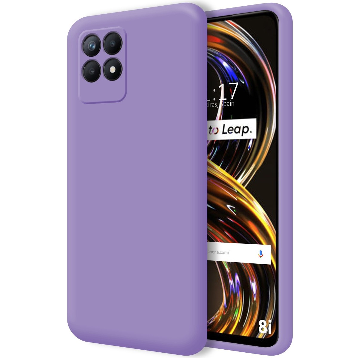 Funda Silicona Líquida Ultra Suave para Realme 8i color Morada