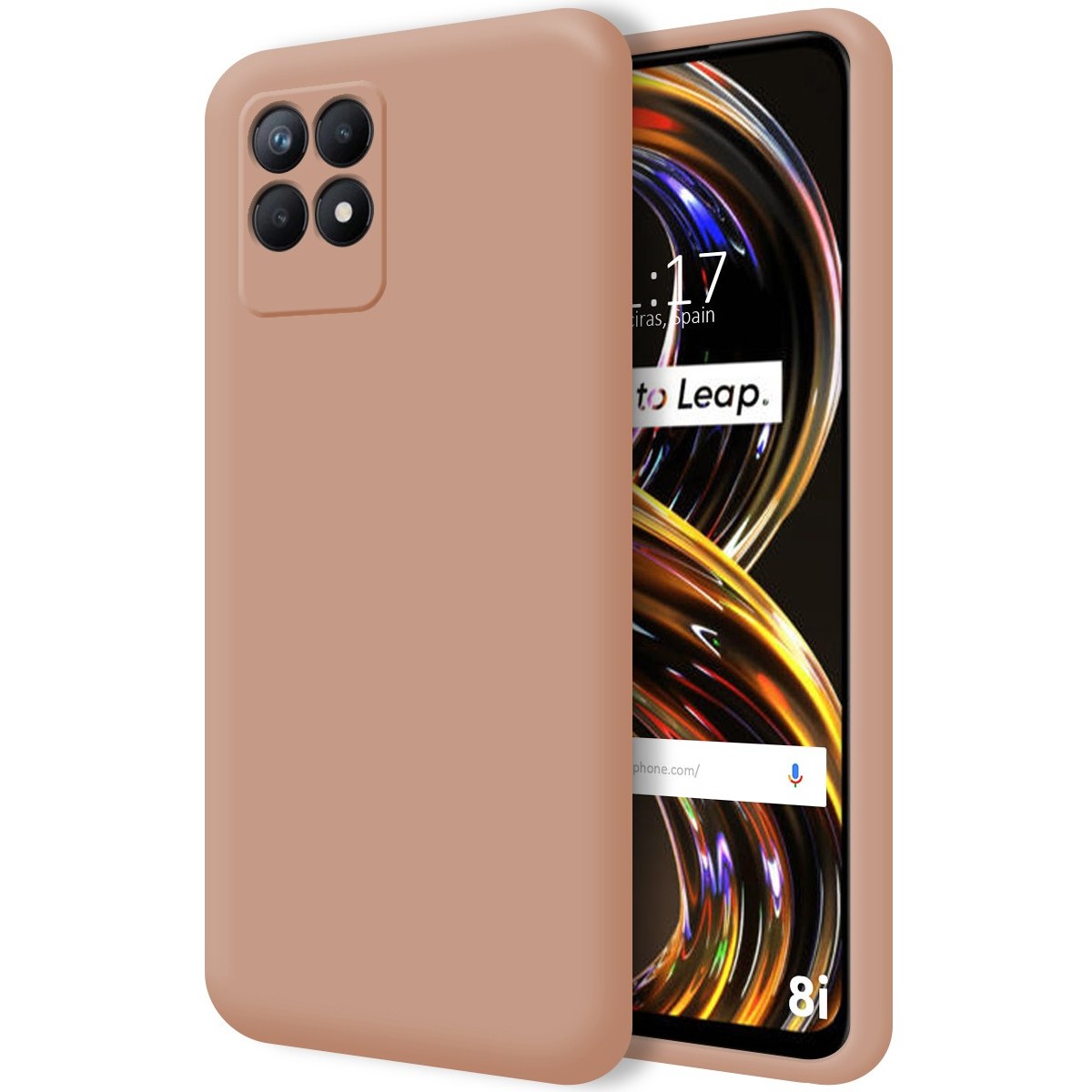 Funda Silicona Líquida Ultra Suave para Realme 8i color Rosa