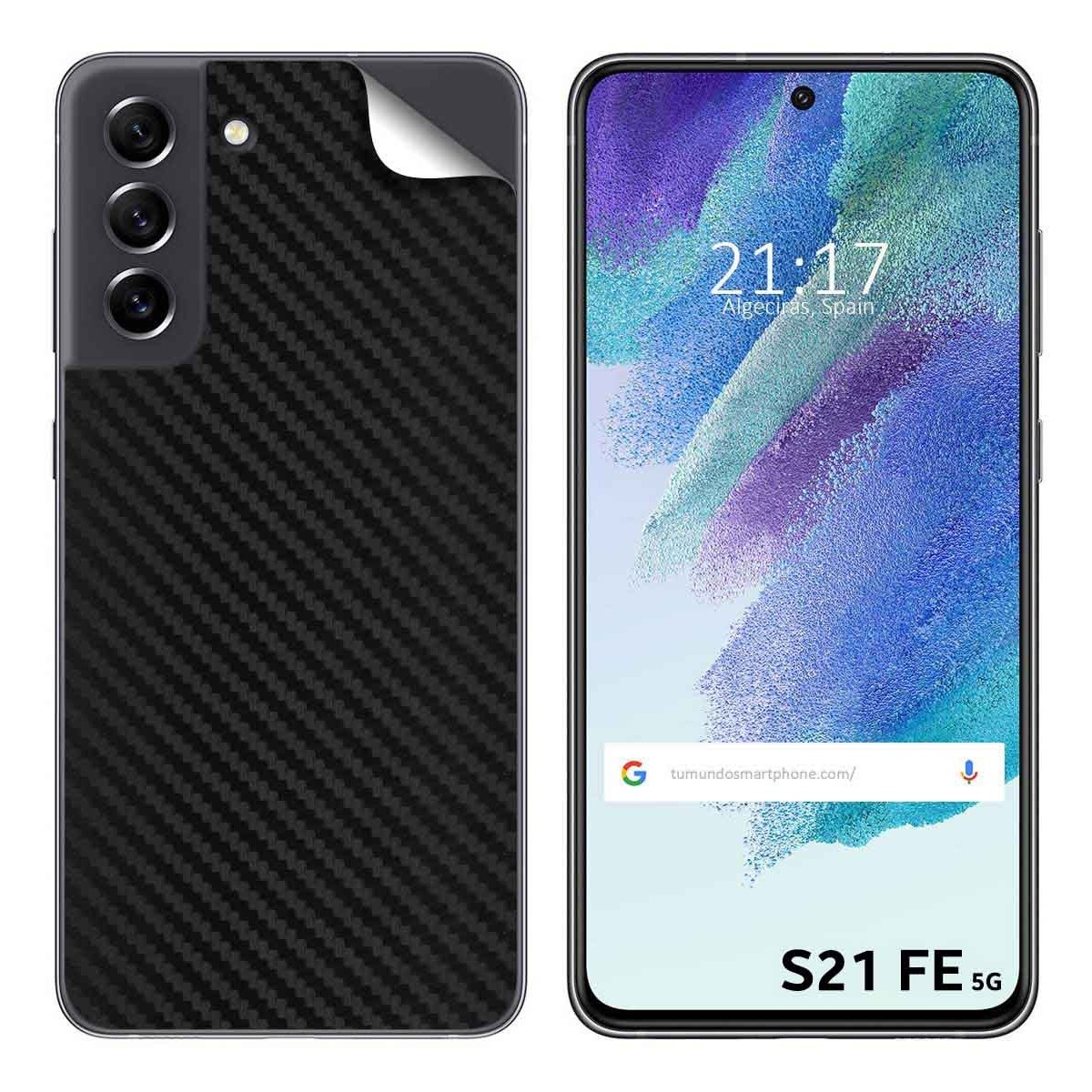 Pegatina Vinilo Autoadhesiva Textura Carbono para Samsung Galaxy S21 FE 5G