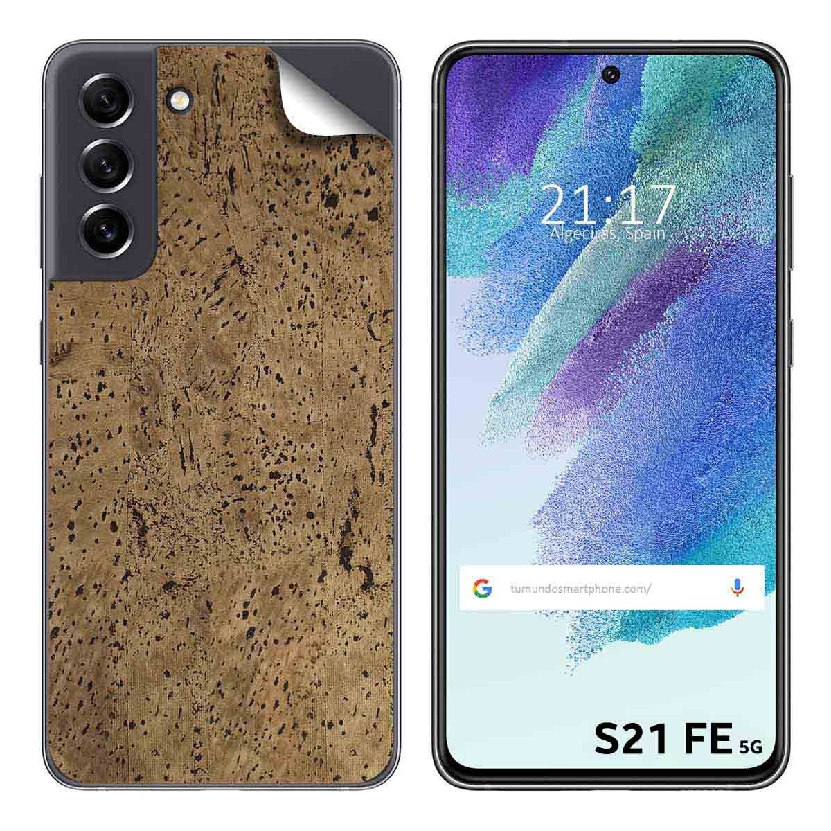 Pegatina Vinilo Autoadhesiva Textura Corcho para Samsung Galaxy S21 FE 5G