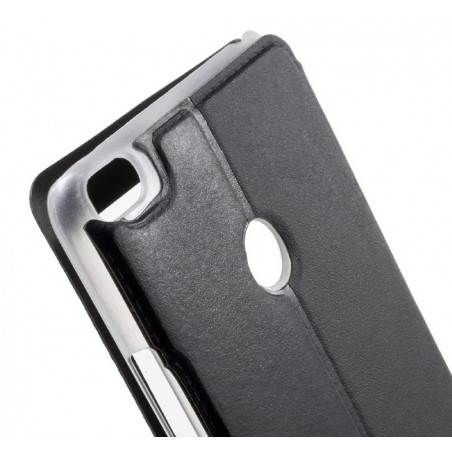 Funda Soporte Piel Negra Con Ventana para Xiaomi Redmi Note 5A Pro / 5A Prime Flip Libro