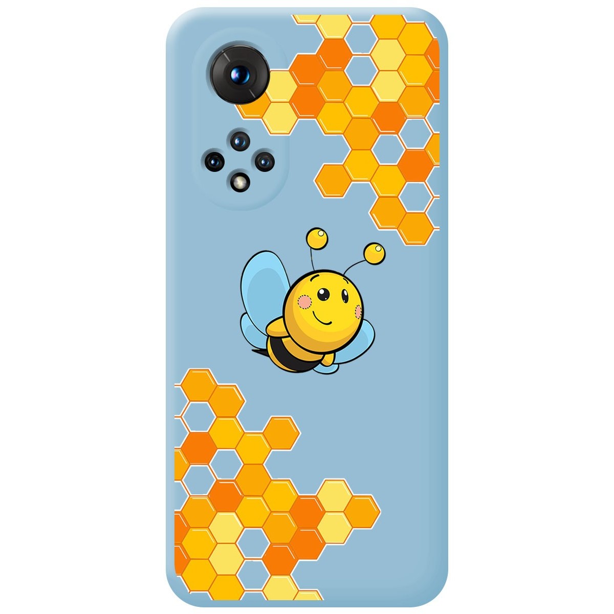 Funda Silicona Líquida Azul para Huawei Honor 50 5G / Nova 9 diseño Abeja Dibujos