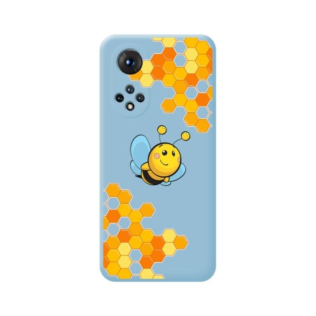 Funda Silicona Líquida Azul para Huawei Honor 50 5G / Nova 9 diseño Abeja Dibujos