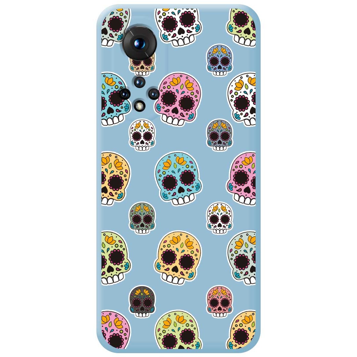 Funda Silicona Líquida Azul para Huawei Honor 50 5G / Nova 9 diseño Catrina Dibujos