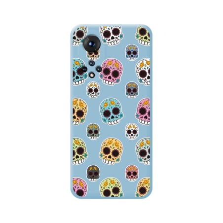 Funda Silicona Líquida Azul para Huawei Honor 50 5G / Nova 9 diseño Catrina Dibujos