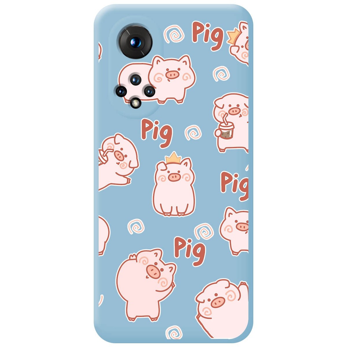 Funda Silicona Líquida Azul para Huawei Honor 50 5G / Nova 9 diseño Cerdos Dibujos