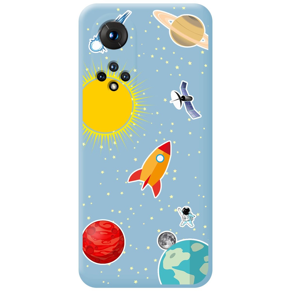 Funda Silicona Líquida Azul para Huawei Honor 50 5G / Nova 9 diseño Espacio Dibujos