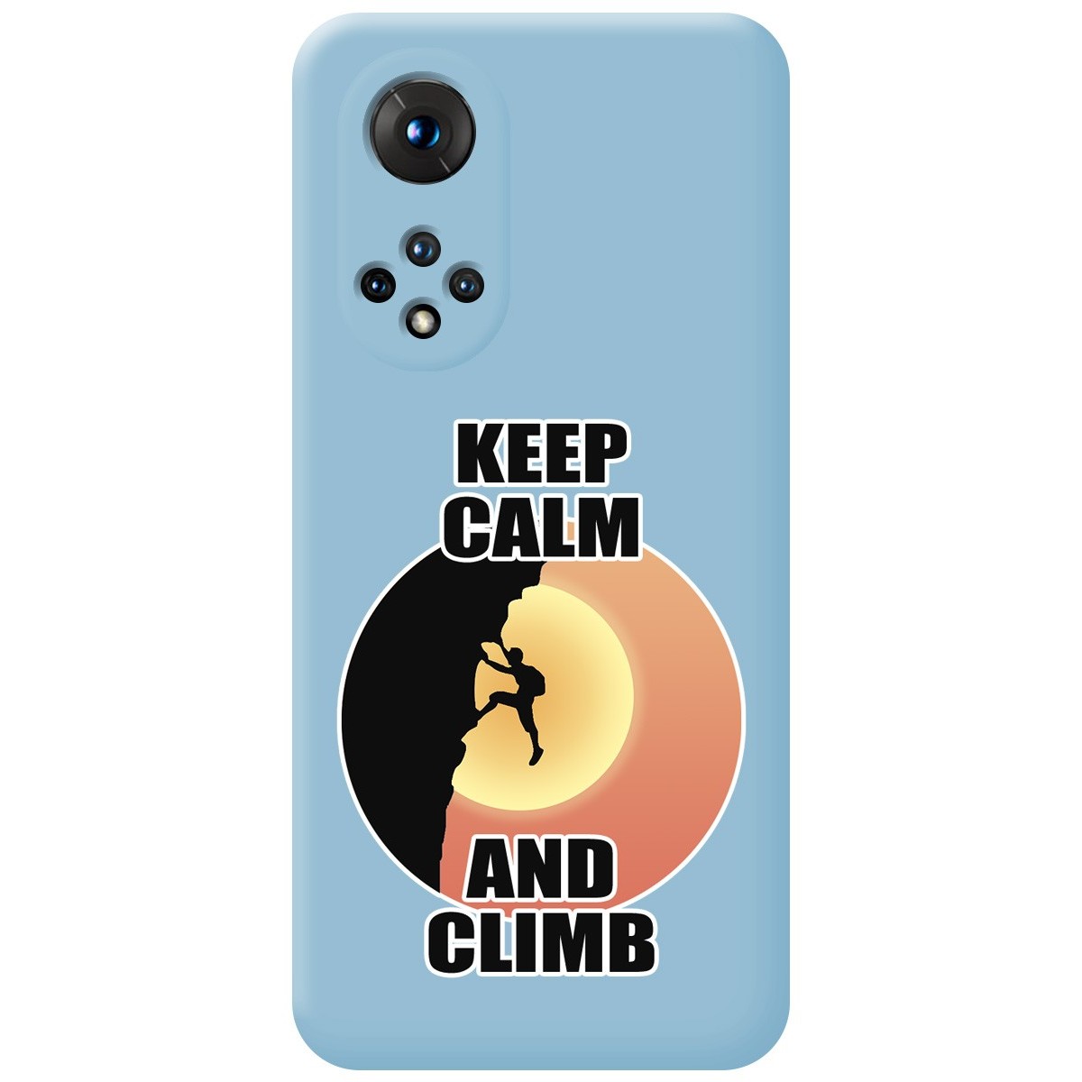 Funda Silicona Líquida Azul para Huawei Honor 50 5G / Nova 9 diseño Hombre Escalada Dibujos