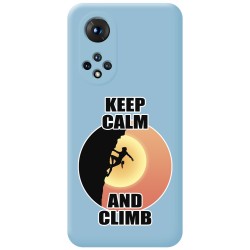 Funda Silicona Líquida Azul para Huawei Honor 50 5G / Nova 9 diseño Mujer Escalada Dibujos