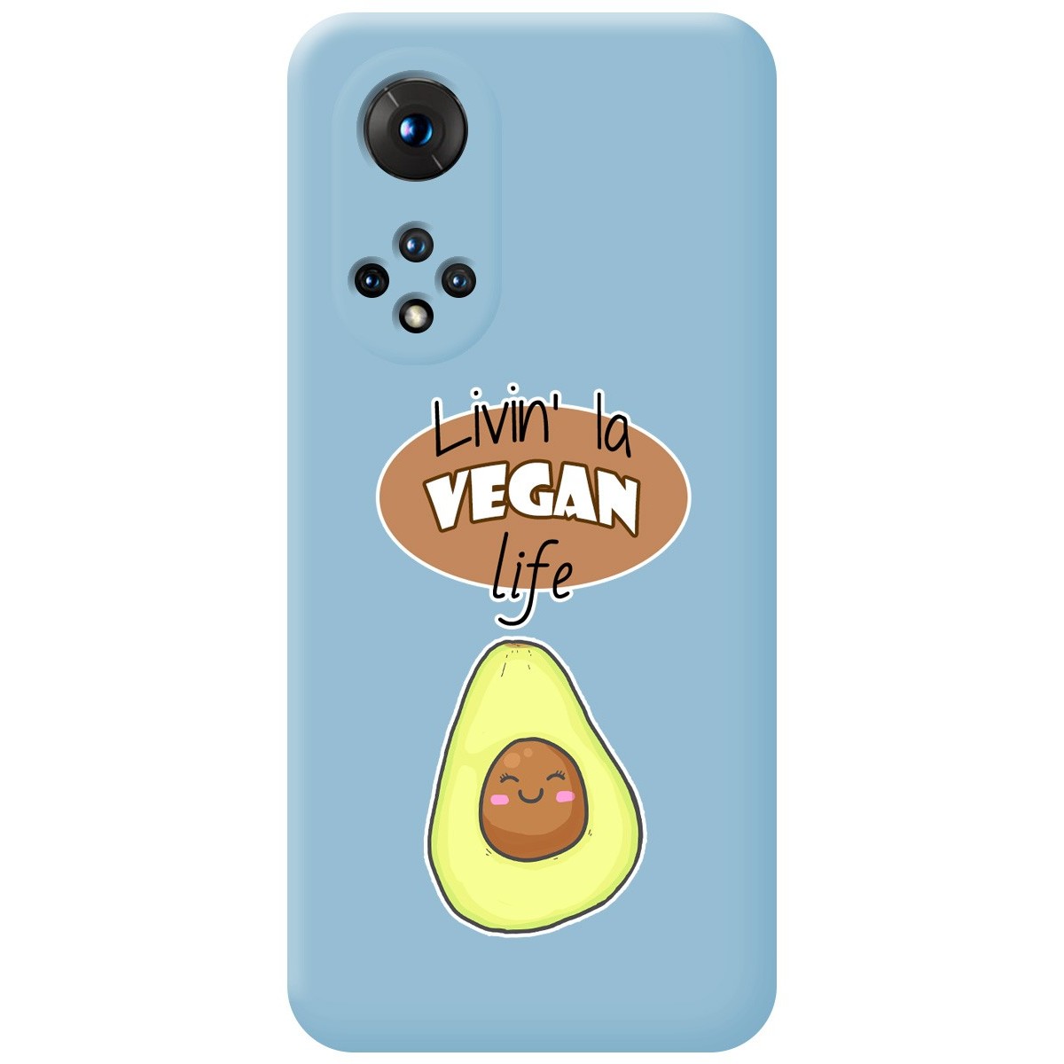 Funda Silicona Líquida Azul para Huawei Honor 50 5G / Nova 9 diseño Vegan Life Dibujos