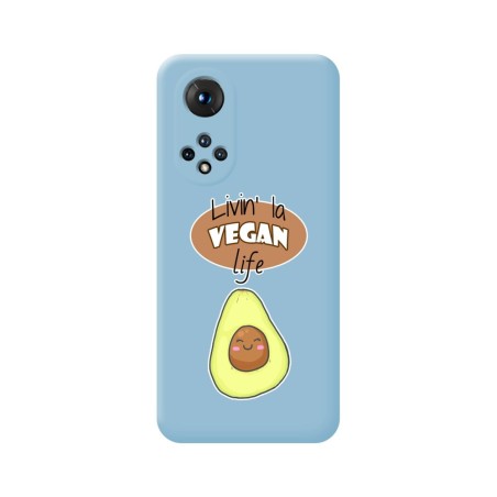 Funda Silicona Líquida Azul para Huawei Honor 50 5G / Nova 9 diseño Vegan Life Dibujos