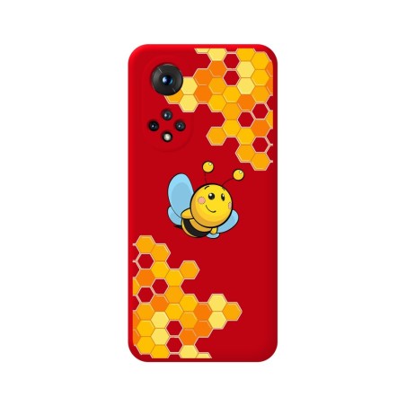 Funda Silicona Líquida Roja para Huawei Honor 50 5G / Nova 9 diseño Abeja Dibujos