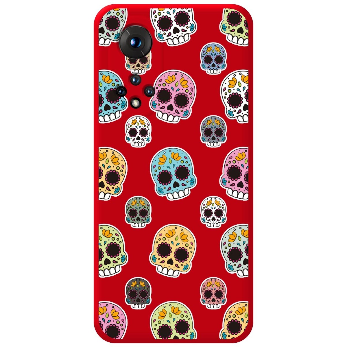 Funda Silicona Líquida Roja para Huawei Honor 50 5G / Nova 9 diseño Catrina Dibujos
