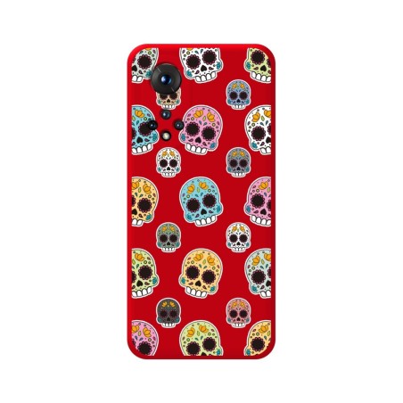 Funda Silicona Líquida Roja para Huawei Honor 50 5G / Nova 9 diseño Catrina Dibujos